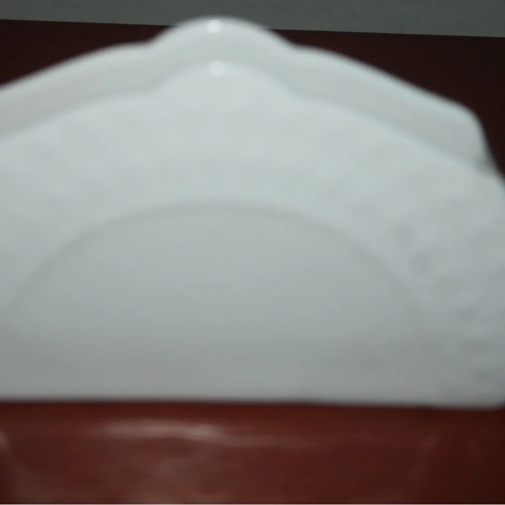 Elegant White Ceramic Embossed Napkin Holder